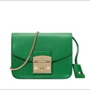 Like NEW Furla Metropolis Mini, Rare Emerald W/KEY